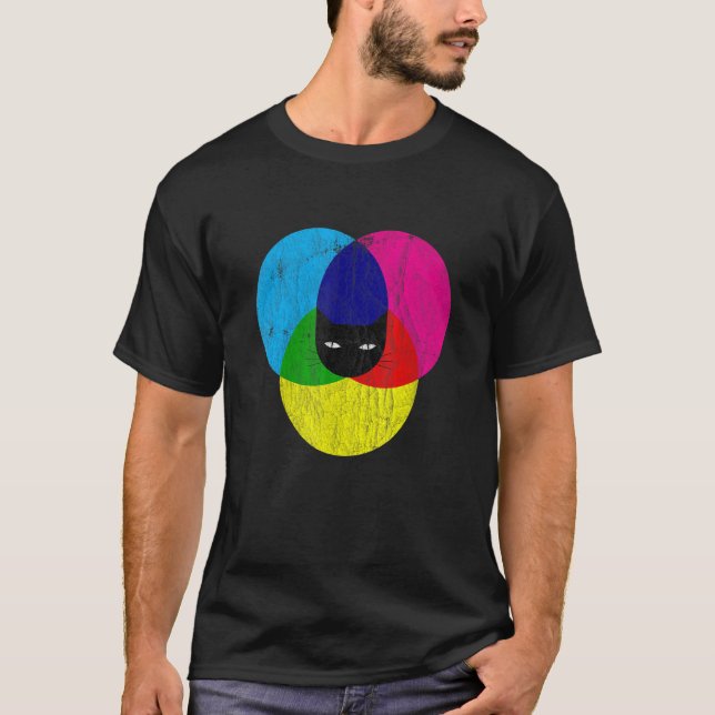 CMYK Cat Designer T-Shirt (Front)