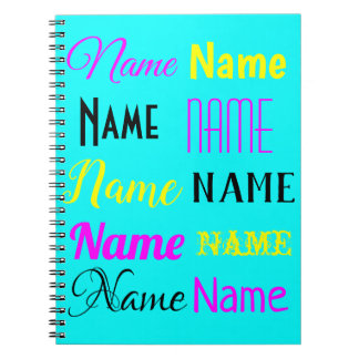 CMYK Cyan personalised name gift Notebook