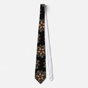 CMYK Fractal Star Pattern Tie