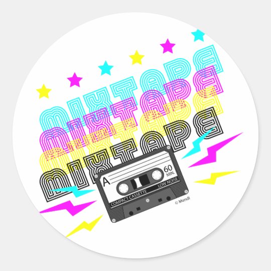 CMYK Fun Mixtape Classic Round Sticker