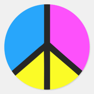 CMYK Peace Sign Classic Round Sticker