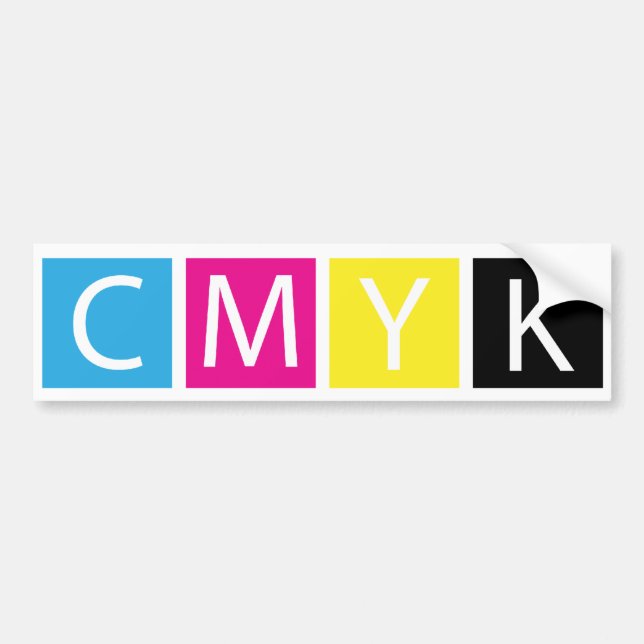 CMYK Pre-Press Colours Bumper Sticker (Front)