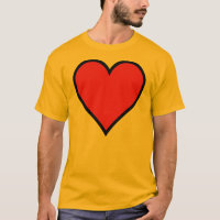 CMYK Red Heart with Black Border T-Shirt