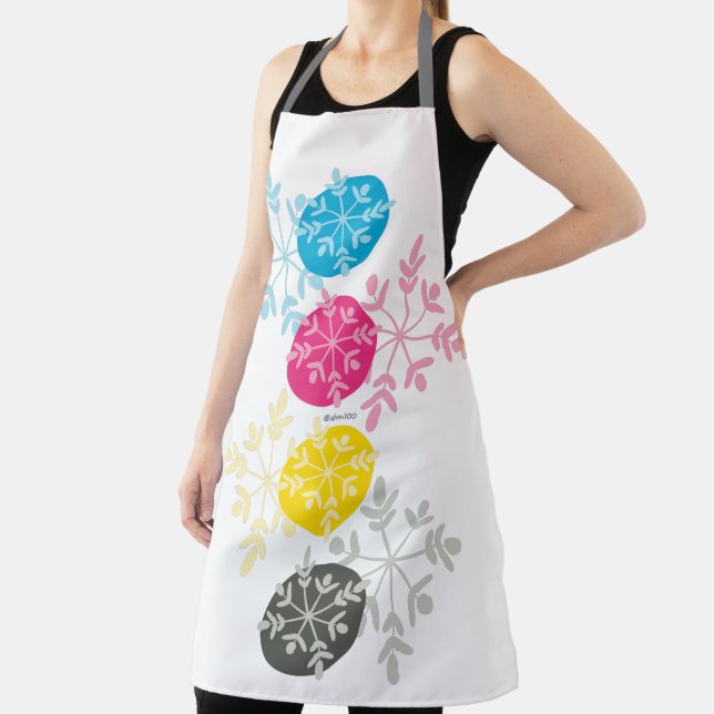 CMYK Snowflakes Apron (Insitu)