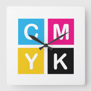 CMYK SQUARE WALL CLOCK