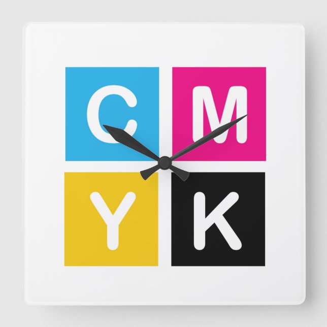 CMYK SQUARE WALL CLOCK (Front)