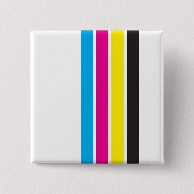 CMYK Stripes | 15 Cm Square Badge (Front)