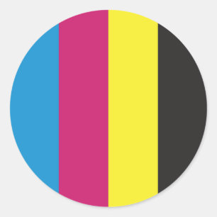 cmyk stripes background pattern graphic color cyan classic round sticker
