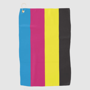 cmyk stripes background pattern graphic color cyan golf towel
