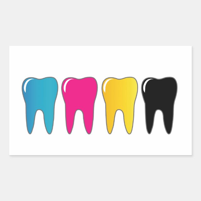 CMYK tooth Rectangular Sticker (Front)