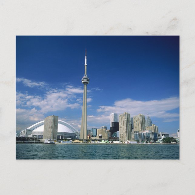 CN Tower and Skydome in Toronto, Ontario, Postcard (Front)
