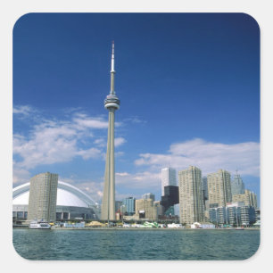 CN Tower and Skydome in Toronto, Ontario, Square Sticker