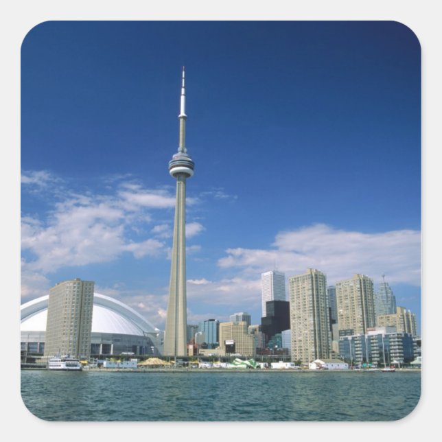 CN Tower and Skydome in Toronto, Ontario, Square Sticker (Front)