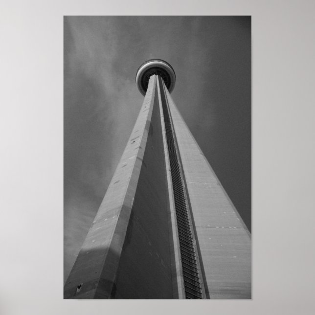 CN Tower Toronto Canada Black & White Photo Poster (Front)