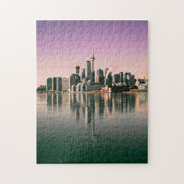 CN Tower Toronto Canada Landmark Water Reflection Jigsaw Puzzle (Vertical)