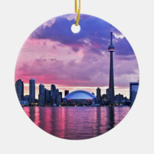CN Tower : View from Centre Island Toronto Ceramic Tree Decoration