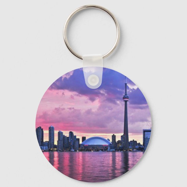 CN Tower : View from Centre Island Toronto Key Ring (Front)