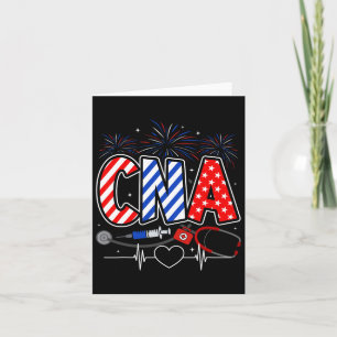 Cna 4th Of July American Flag Patriotic Usa Stetho Card