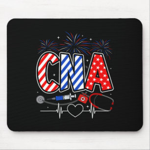 Cna 4th Of July American Flag Patriotic Usa Stetho Mouse Mat