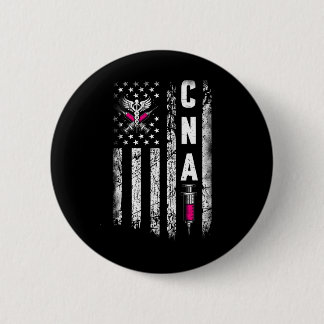 Cna - American Flag July 4th Certified Nurse Istan 6 Cm Round Badge