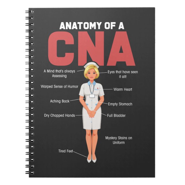 CNA Anatomy Nurse Certified Nursing Assistant Notebook (Front)
