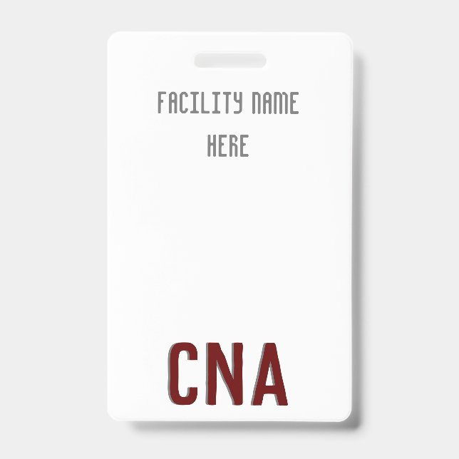 CNA Badge Hanger, Customizable ID Badge (Front)