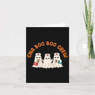 Cna Boo Boo Crew Nurse Retro Funny Ghost Halloween Card