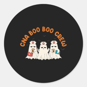 Cna Boo Boo Crew Nurse Retro Funny Ghost Halloween Classic Round Sticker