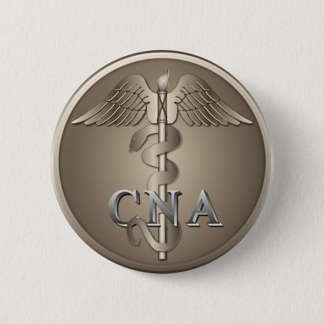 CNA Caduceus 6 Cm Round Badge (Front)