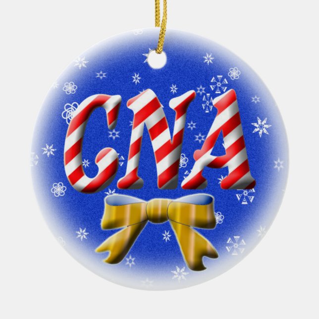 CNA CANDY CANE CHRISTMAS ORNAMENT NURSE ASSISTANT (Front)