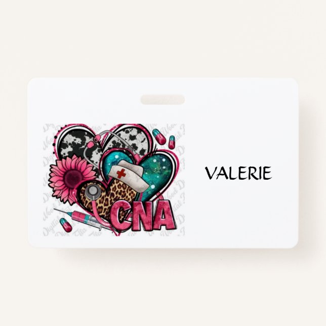 CNA Certified Nurse Aid Name Badge ID Badge (Front)