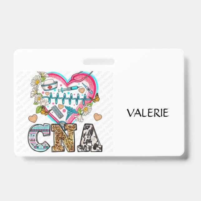 CNA Certified Nurse Aide Name Badge ID Badge (Front)