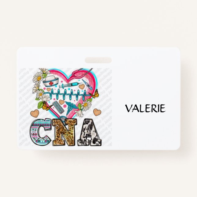 CNA Certified Nurse Aide Name Badge ID Badge (Front)