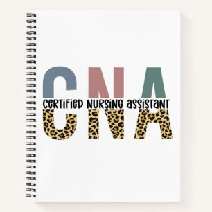 CNA Certified Nursing Assistant Cheetah Print Notebook