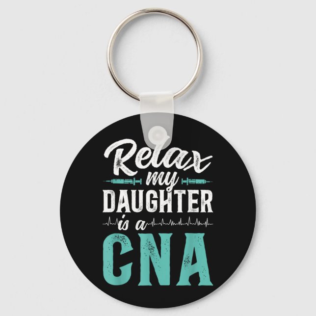 Cna Certified Nursing Istant Dad Funny Cna Father Key Ring (Front)