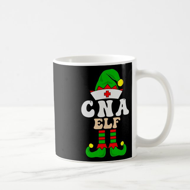 Cna Certified Nursing Istant Elf Xmas Matching Gro Coffee Mug (Right)
