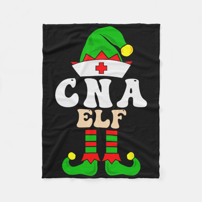Cna Certified Nursing Istant Elf Xmas Matching Gro Fleece Blanket (Front)