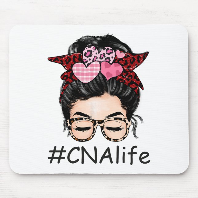 Cna Certified Nursing Istant Valentine Day Cute Me Mouse Mat (Front)