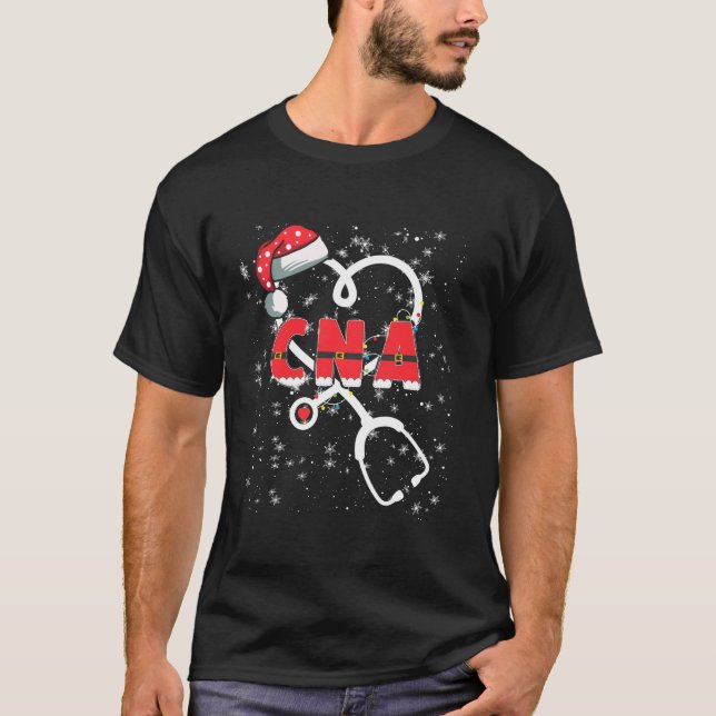 CNA Christmas Heart Certified Nursing Assistant Xm T-Shirt (Front)