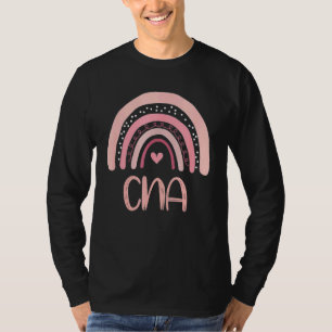 Cna Cute Boho Pink Rainbow Certified Nursing Assis T-Shirt