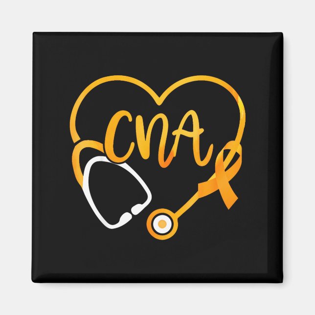 Cna Heart Stethoscope Ribbon Multiple Sclerosis Aw Magnet (Front)