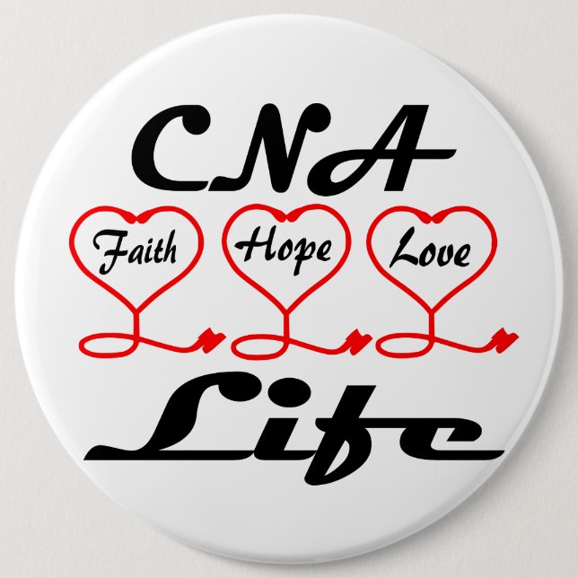 CNA Hope Love Faith 6 Cm Round Badge (Front)