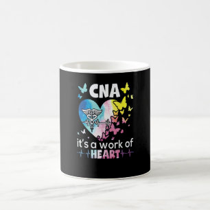 CNA It s A Work of Heart Nurse Nursing Assistant B Coffee Mug