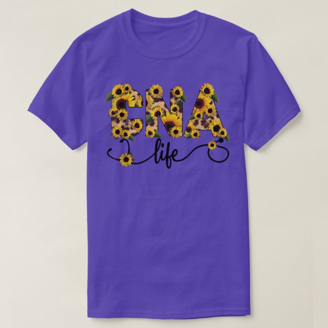 CNA Life Nursing Sunflower Lover  T-Shirt (Design Front)