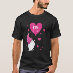 Cna Life Valentine Gnome Nurse Valentines Day T-Shirt