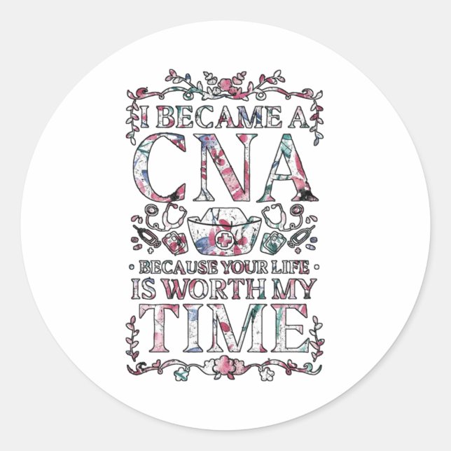 cna Nurse  Classic Round Sticker (Front)