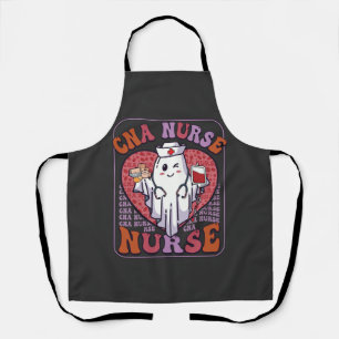 Cna Nurse Halloween Ghost Stethoscope Blood Bag Apron