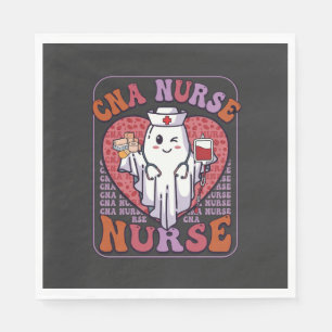 Cna Nurse Halloween Ghost Stethoscope Blood Bag Napkin
