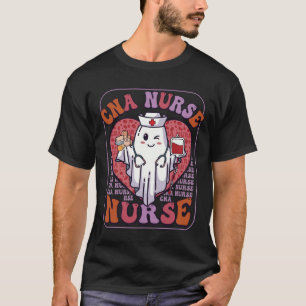 Cna Nurse Halloween Ghost Stethoscope Blood Bag T-Shirt