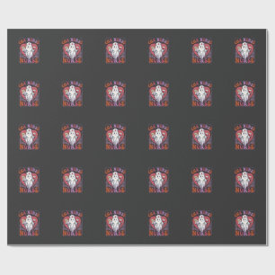 Cna Nurse Halloween Ghost Stethoscope Blood Bag Wrapping Paper